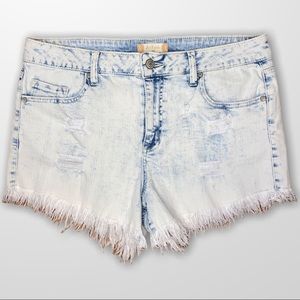 Altar’d State Acid Wash Destructed Denim Shorts 30